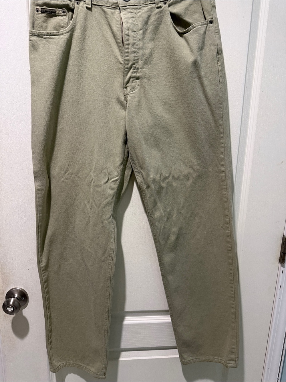 Calvin Klein Olive Green Straight-Leg Chinos